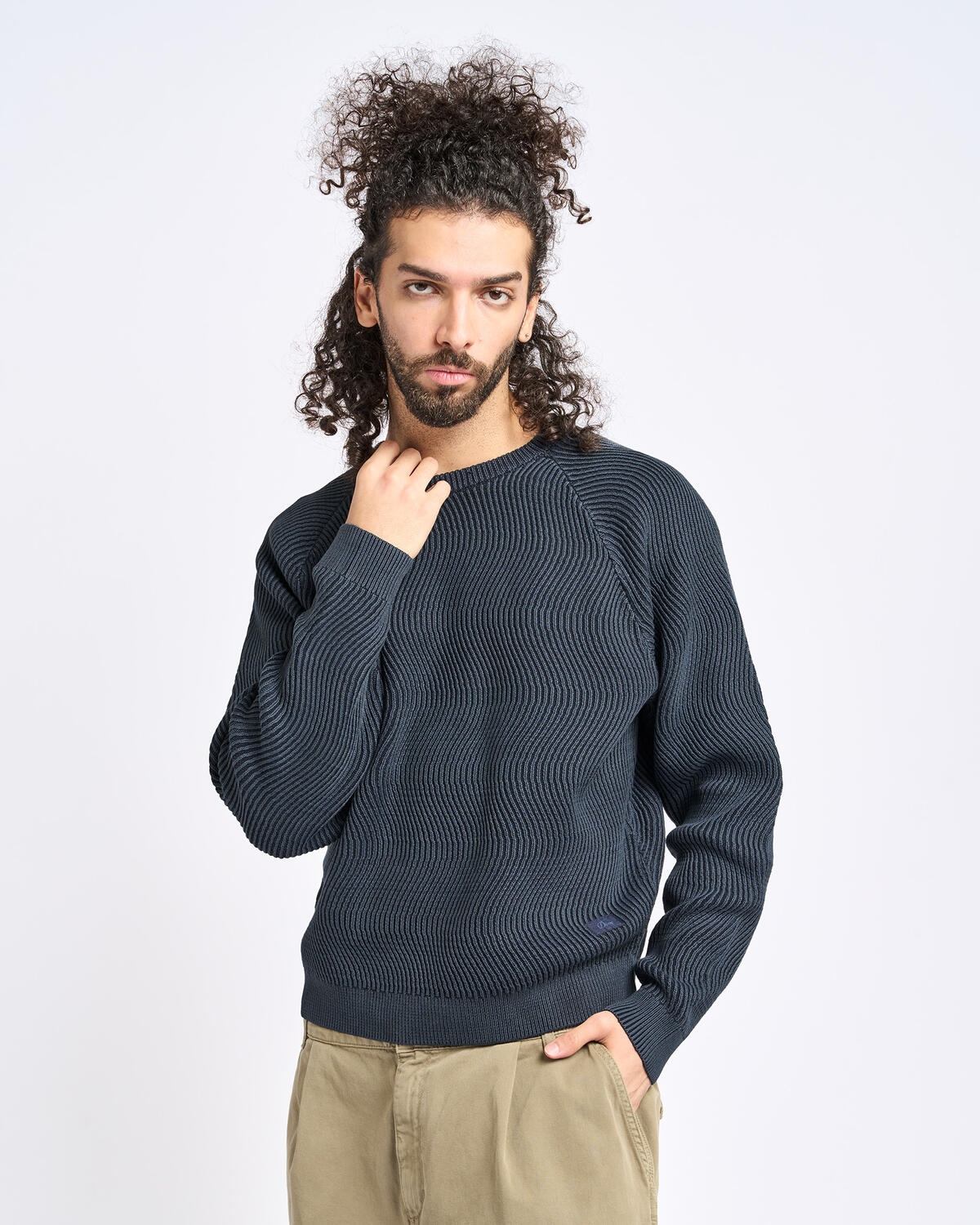 Dime Wave Knit Sweater | DIMEHO255NVY | AFEW STORE